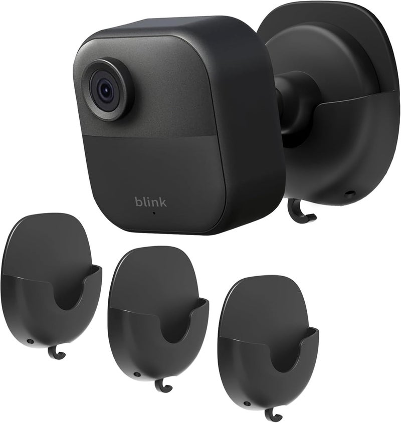 ibada Blink Camera Wall Mount 3 Pack for Blink Outdoor 4/Outdoor 2K+/Mini/Mini 2/Mini 2K+ Indoor Cameras, No Drill, Strong Adhesive, Damage-Free, Easy to Install (Black) - Image 1